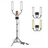 45W Dimmable Double Arm LED Light Tripod Stand Kit Video Studio Phone Holder
