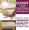 Solid Oak Dining Chairs, Wooden Kitchen Chairs Set of 2 with Beige Fabric Seat