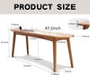 Solid Oak Wood Dining Bench Original Wood Color Half-Round Seat 47in