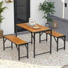 3-Pieces Patio Dining Set for 4 People-Natural