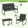 4 Piece Patio Rocking Set Outdoor Rocker Chair Conversation Set