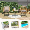 Patio conversation set 3 Pieces Patio Bistro Set with Soft Seat Cushions-Grey