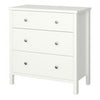 Off-White 3 Drawer Chest - Scandinavian Wooden Storage Unit, Metal Handles