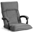 14-Position Adjusting Backrest Gaming Floor Chair Comfortable Lazy Sofa Grey