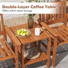 3 Piece Patio Furniture Set Wood Bistro Set with Umbrella Holes