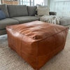 Vintage Genuine Leather Pouffe Moroccan Footstool Pouf Ottoman Unstuffed New