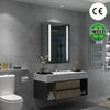 LED Bathroom Mirror Cabinet with Shaver Socket Demister Sensor Lights Vertically