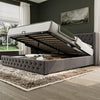 Ottoman Bed Frame Gas Lift Up Storage Bed King Size Grey Fabric Upholstered Bed