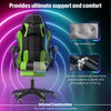Gaming Chair with Bluetooth Speakers RGB LED Lights & Reclining Footrest Xzkmdww