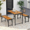 3-Pieces Patio Dining Set for 4 People-Natural