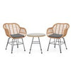 Patio conversation set 3 Pieces Patio Bistro Set with Soft Seat Cushions-Grey