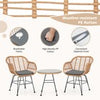 Patio conversation set 3 Pieces Patio Bistro Set with Soft Seat Cushions-Grey