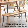 Solid Oak Wood Dining Bench Original Wood Color Half-Round Seat 47in