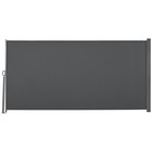 3x1.6M Retractable Side Awning Screen Fence Patio Privacy Divider Grey