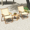 Portable Lawn Chairs Folding Camp Chairs Set-Beige
