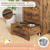 Dog Feeding Station with 2 Elevated Bowl Flip Top Dog Food Toy Storage Container
