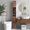 Slim Bathroom Tall Cabinet w/ 1 Drawer & 5 Adjustable Shelves-Coffee