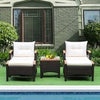 5Pcs Outdoor Patio Furniture Set PE Wicker Patio Lounge Chair Ottoman Table Set
