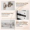 Manicure Table Nail Desk Nail Tech Table Station with 8 Metal Legs-White