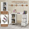 Manicure Table Nail Desk Nail Tech Table Station with 8 Metal Legs-White