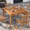 Wooden Square Table Outdoor Acacia Wood Dining Table for 4 People-Natural