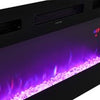 White 70inch TV Stand Unit Cabinet with Electric Fireplace & 12 Colour LED Light