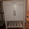 Kitchen Trolley Island Vintage Storage Cart White Wooden Butchers Block Cupboard