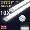10x 120CM LED Tube Light 40W 6500K Batten Linear Slim Light WorkShop Garage Lamp