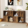 3-Tier Bookshelf 4-Cube Bookcase Wooden Display Shelf-Coffee