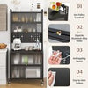 Kitchen Freestanding Bakers Rack Buffet Cabinet with Storage-Black