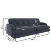 Dark Blue Velvet 3 Seater Mid Century Sofa - Beckett BCK001