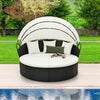 Wicker Daybed Patio Round Daybed Separated Seating Sectional Sofa