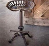 Cast Iron Bar Stool Industrial Home Decor Swivel Chair Adjustable Tractor Seat
