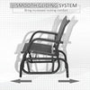 Outdoor Gliding Swing Chair Garden Seat with Mesh Seat Curved Back Steel Frame