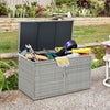 330L Garden Patio Storage Container Outdoor PE Wicker Storage Box Grey
