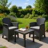 Garden Furniture Table and Chairs 3 Piece Grey Bistro Set Patio Outdoor Seating