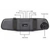 4.3"In Car Camera Recorder Dual Front and Rear HD 1080P Dash Cam Night Vision UK