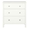 Off-White 3 Drawer Chest - Scandinavian Wooden Storage Unit, Metal Handles