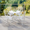 Patio Cast Aluminum Dining Table & Chair Set, 5 Piece Outdoor Bistro Set