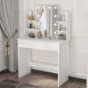 White Dressing Table With Hollywood LED Mirror and Stool Vanity Makeup Desk