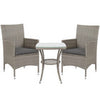 Rattan Bistro Set Garden Chair Table Patio Outdoor, Light Grey