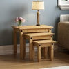 Nest of Tables Corona 3 Piece Set Solid Pine Wood Side End Living Room Table