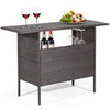 Outdoor Wicker Bar Table Rattan Bar Counter Table for Backyard