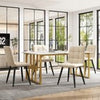 Dining Table 140x80x75cm Metal Legs Rectangular Kitchen Table in Marble Pattern