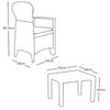 Garden Furniture Table and Chairs 3 Piece Grey Bistro Set Patio Outdoor Seating