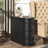 End Table with 2 Drawers, Black Sofa Side Table with Storage, No Assembly Needed