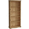 Corona Tall Bookcase Large Display Unit Solid Mexican Pine Wood By Home Discount