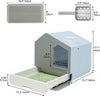 Enclosed Cat Litter Box Tray Cats Toilet with Lid Hood Scoop Pet Furniture
