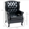 Leather Wing Chair High Back Furniture Queen Anne Chesterfield Armchair Antique