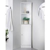 Corner Shelf Unit Bathroom Storage Cabinet with 2 Shelves 1 Door Display Tallboy